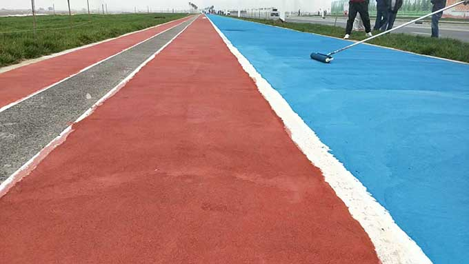 哈爾濱風景區游覽地瀝青路面改色翻新變色施工